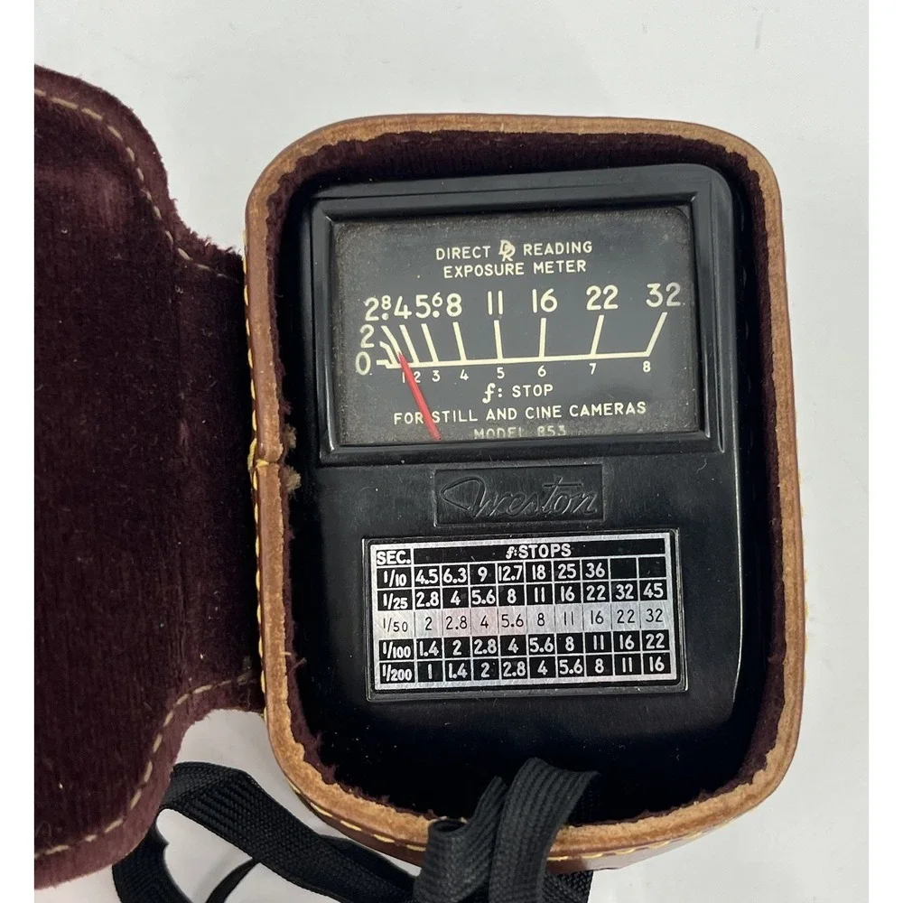 Weston Model 853 Vintage Light Exposure Meter with Case Vintage Photography